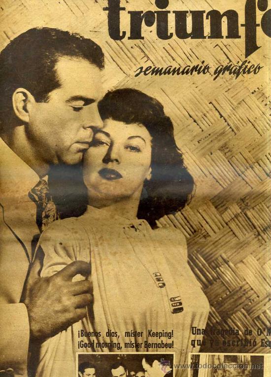 Coleccionismo de Revistas y Peri&oacute;dicos: TRIUNFO SEMANARIO GR&Aacute;FICO N&ordm; 106 - 7 FEBRERO 1948 -PORTADA FRED MAC MURRAY - AVA GARDNER