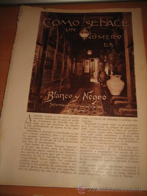Coleccionismo de revistas y peri&oacute;dicos: COMO SE HACE UN NUMERO DE BLANCO Y NEGRO LAS DISTANTAS FASES 16 HOJA DE REVISTA  BLANCO Y NEGRO 1929