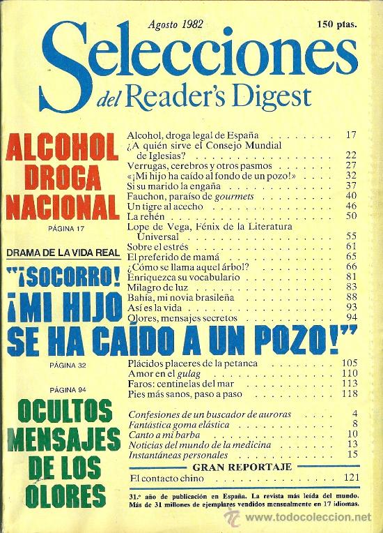 Collectionnisme de Revues et Journaux: Selecciones del Reader &acute;s Digest Agosto 1982