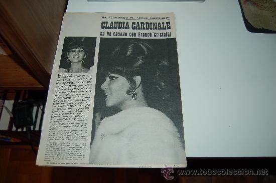 Collection Magazines and Newspapers: CLAUDIA CARDINALE: Art&iacute;culo ilustrado sobre su boda con FRANCO CRISTALDI. 1967