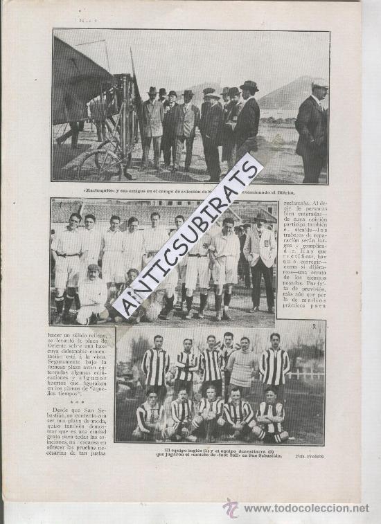 Collezionismo di Riviste e Giornali: REVISTA 1910 AVION LEBLOND BLERIOT MAMET FUTBOL REAL SOCIEDAD ARBOS CUADRO MARTINEZ ABADES GIJON