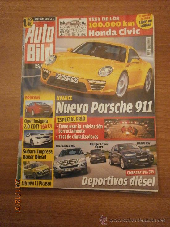Coleccionismo de Revistas y Peri&oacute;dicos: REVISTA AUTO BILD- N&ordm; 168. 30 ENERO 5 FEBRERO 2009- avance NUEVO PORSCHE 911