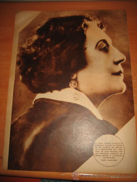 Collection Magazines and Newspapers: LA ACTRIZ VIRGINIA FABREGAS  HOJA REVISTA BLANCO Y NEGRO 1932