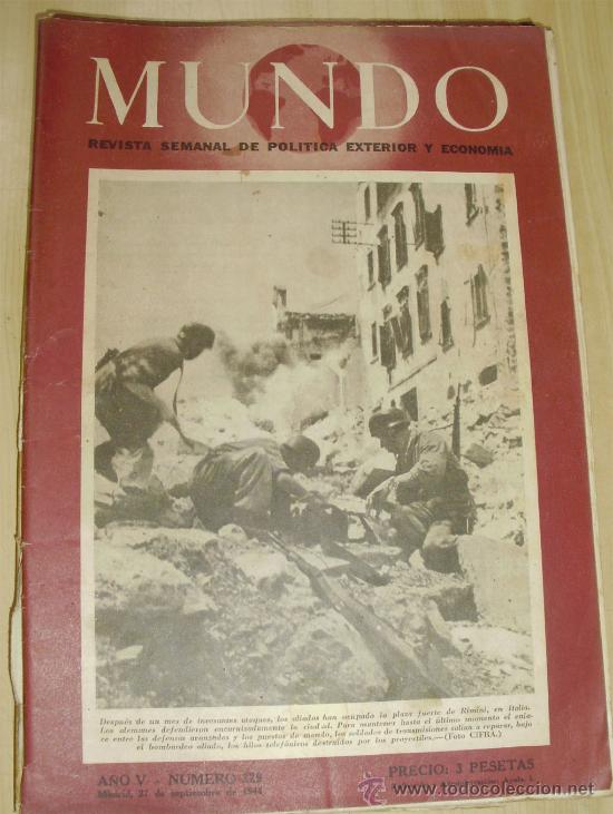 Coleccionismo de Revistas y Peri&oacute;dicos: SEPTIEMBRE 1.944 SEGUNDA GUERRA MUNDIAL REV. MUNDO N.&ordm; 229 CON MUCHAS IM&Aacute;GENES, PLANOS,...