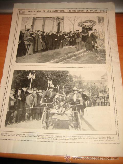 Collection Magazines and Newspapers: TOLEDO CAMILLA DE SOCORRO INVENTADA POR BOY-SCOUTS CICLISTAS EXPLORAD HOJA REVISTA NUEVO MUNDO 1913