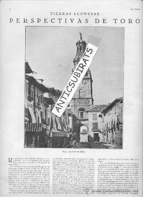 Coleccionismo de Revistas y Peri&oacute;dicos: REVISTA 1929 CIUDAD DE TORO SIGUENZA JUAN FERRAGUT PANTORBA JULIO ROMERO DE TORRES GERBER MARQUET
