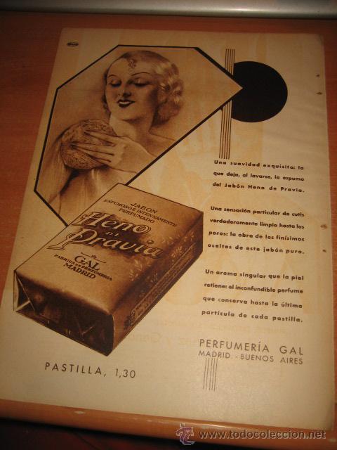 Coleccionismo de revistas y peri&oacute;dicos: PUBLICIDAD HENO DE PRAVIA  GAL MADRID HOJA DE REVISTA BLANCO Y NEGRO 1933