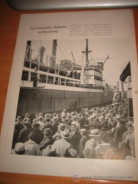 Coleccionismo de revistas y peri&oacute;dicos: LAS ELECCIONES ALEMANAS EN BARCELONA EMBARQUE 2&ordf; EXPEDICION HOJA DE REVISTA BLANCO Y NEGRO 1933