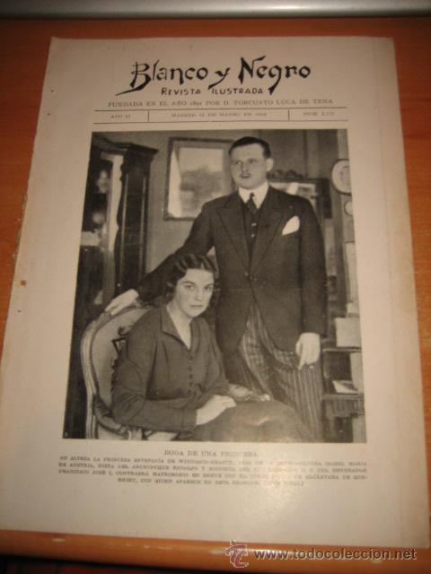 Coleccionismo de revistas y peri&oacute;dicos: BODA  PRINCESA ESTEFANIA WINDISCHE-GRAETZ-PEDRO DE ALCANTARA HOJA DE REVISTA BLANCO Y NEGRO 1933
