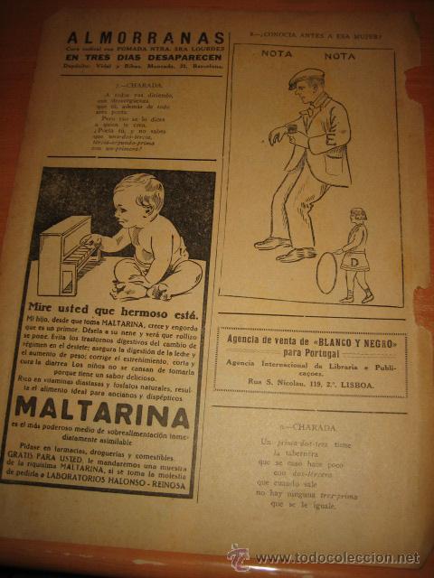 Coleccionismo de revistas y peri&oacute;dicos: PUBLICIDAD MALTARINA HOJA DE REVISTA BLANCO Y NEGRO 1933