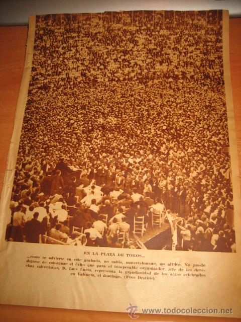 Coleccionismo de revistas y peri&oacute;dicos: VALENCIA PLAZA TOROS  LUIS LUCIA JEFE DE LAS DERECHAS VALENCIANASHOJA DE REVISTA BLANCO Y NEGRO 1935