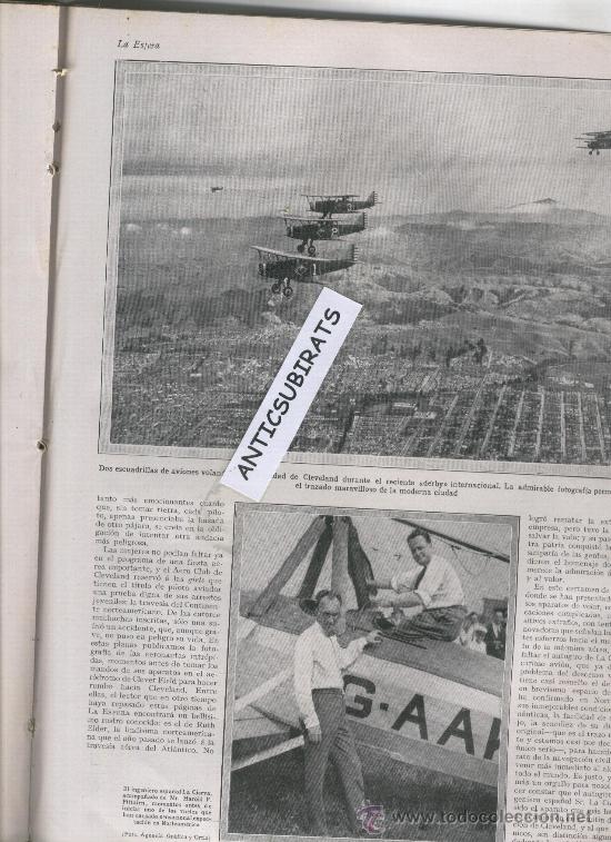Coleccionismo de Revistas y Peri&oacute;dicos: REVISTA 1929 AUTOGIRO CIERVA EXTREMADURA AZUAGA FREGENAL DE LA SIERRA ALCANTARA CONRADO MASSEGUER