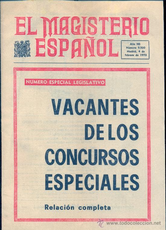 Coleccionismo de Revistas y Peri&oacute;dicos: EL MAGISTERIO ESPA&Ntilde;OL A&Ntilde;O 1970