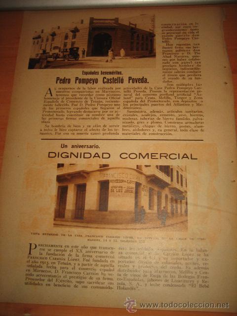 Coleccionismo de revistas y peri&oacute;dicos: PUBLICIDAD PEDRO POMPEYO CASTELLO  MARRUECOS/FRANCISCO CARRION TEHOJA DE REVISTA BLANCO Y NEGRO 1933