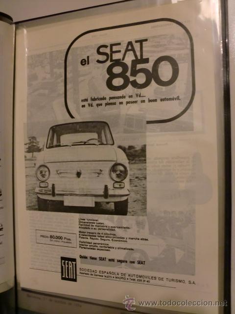 Coleccionismo de revistas y peri&oacute;dicos: publicidad original  SEAT 850 -    (dos anuncios originales, ver fotos)