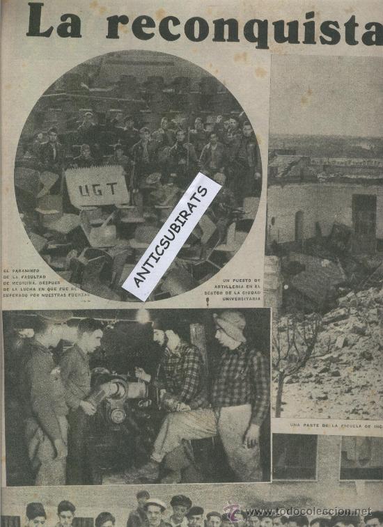 Coleccionismo de Revistas y Peri&oacute;dicos: VANGUARDIA 1937 GUERRA CIVIL MADRID FACULTAD DE MEDICINA INGENIEROS CASA VELAZQUEZ FORTIFICACION