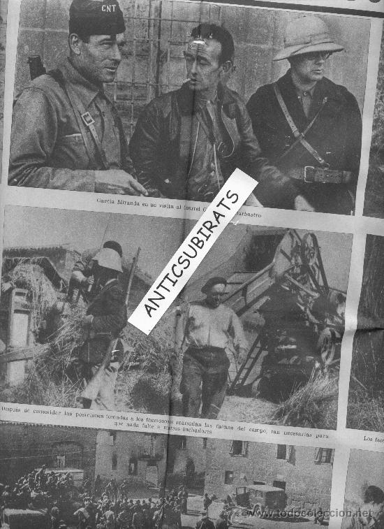 Sammeln von Zeitschriften und Zeitungen: LA VANGUARDIA.A&Ntilde;O 1936.GUERRA CIVIL.CNT.C.N.T.GARCIA MIRANDA EN EL CUARTEL GENERAL DE BARBASTRO.