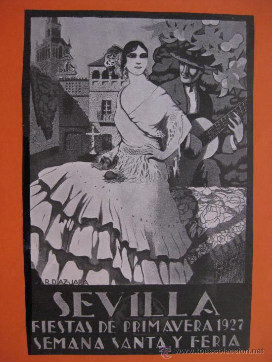 Coleccionismo de Revistas y Peri&oacute;dicos: SEVILLA FIESTAS 1927.SEMANA SANTA.HOJA DE REVISTA .PEGADA A CARTULINA