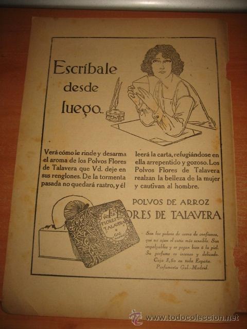Coleccionismo de revistas y peri&oacute;dicos: PUBLICIDAD POLVOS DE ARROZ FLORES DE TALAVERA  HOJA REVISTA LECTURAS