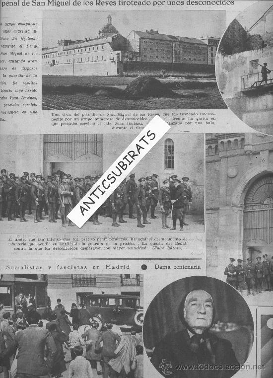 Coleccionismo de Revistas y Peri&oacute;dicos: LA VANGUARDIA.A&Ntilde;O 1934.TIROTEADO EL PENAL DE SAN MIGUEL DE LOS REYES.PRISION.