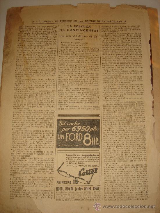 Coleccionismo de Revistas y Peri&oacute;dicos: Hoja de peri&oacute;dico ABC de 4 de febrero de 1935 - Calvo Sotelo
