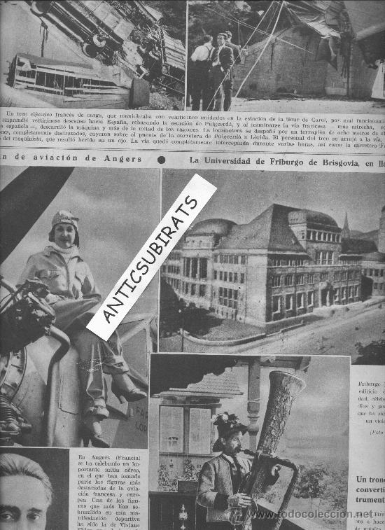 Coleccionismo de Revistas y Peri&oacute;dicos: LA VANGUARDIA. A&Ntilde;O 1934.DESCARRILA UN TREN FRANCES EN PUIGCERDA.FERROCARRIL.