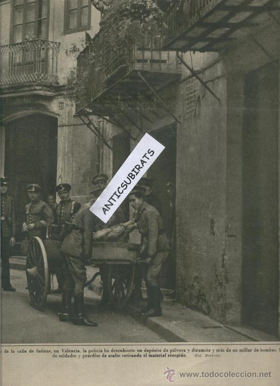 Sammeln von Zeitschriften und Zeitungen: LA VANGUARDIA.A&Ntilde;O 1934.ESPECTACULAR FOTO DE PORTADA DE LA CALLE SALINAS .VALENCIA.DEPOSITO DE BOMBAS