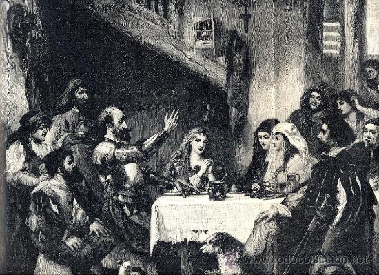 Coleccionismo de Revistas y Peri&oacute;dicos: DON QUIJOTE PRONUNCIANDO UN DISCURSO 1895 CUADRO D GILBERT, ILUSTRACION HOJA DOBLE REVISTA