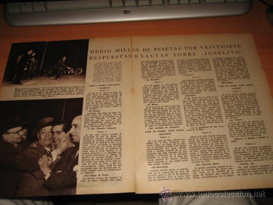 Coleccionismo de Revistas y Peri&oacute;dicos: MEDIO MILLON DE PESETAS POR 27 RESPUESTAS EXACTAS SOBRE JOSELITO HOJA REVISTA BLANCO Y NEGRO 1957