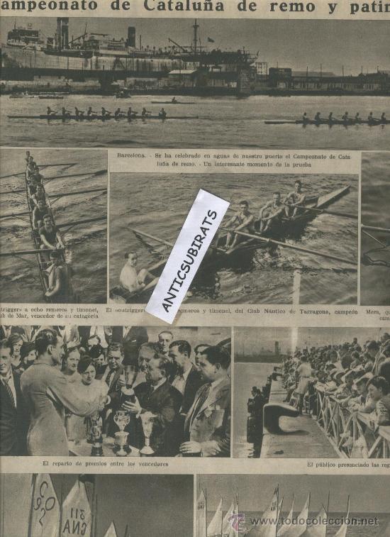 Collection Magazines and Newspapers: LA VANGUARDIA.A&Ntilde;O 1935.PUERTO DE BARCELONA.CAMPEONATO DE REMO Y PATINES A VELA.