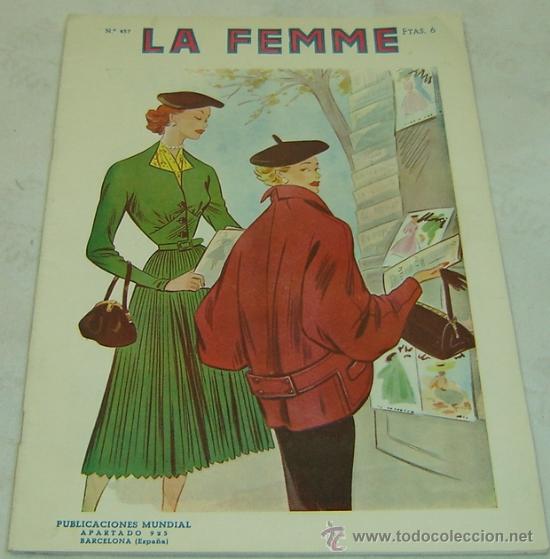 Collectionnisme de Revues et Journaux: FIGURIN DE MODA LA FEMME n&ordm;457-PUBLICACIONES MUNDIAL-a&ntilde;os 1940s-1950s