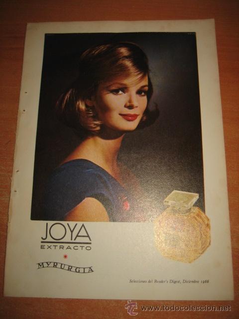 Coleccionismo de Revistas y Peri&oacute;dicos: PUBLICIDAD JOYA EXTRACTO MIRURGIA / BRANDY DUFF GORDON HOJA REVISTA SELECCIONES READERS DIGEST 1966