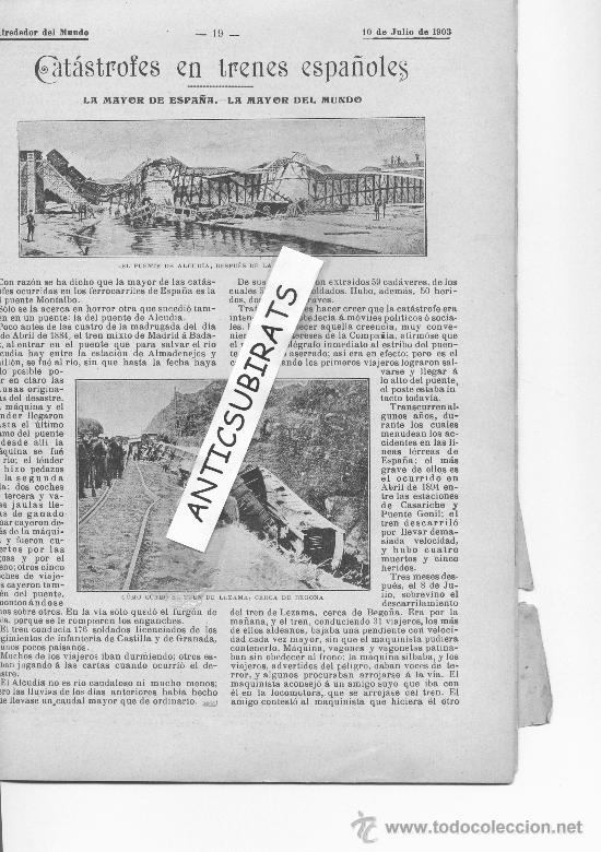 Collection Magazines and Newspapers: REVISTA.A&Ntilde;O 1903.CATASTROFES FERROVIARIAS ESPA&Ntilde;OLAS.ALCUDIA.LEZAMA.BEGO&Ntilde;A.QUITANILLEJA.DAX.