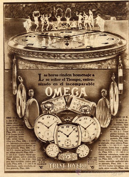 Coleccionismo de Revistas y Peri&oacute;dicos: TRUST JOYEROS 1928 MADRID -SEVILLA RELOJES OMEGA HOJA REVISTA
