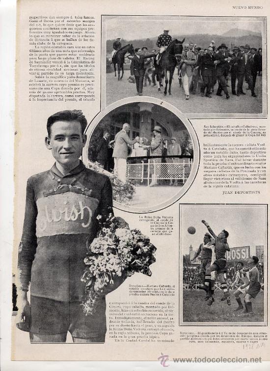 Coleccionismo de revistas y peri&oacute;dicos: CICLISMO 1928 MARIANO CA&Ntilde;ARDO HOJA REVISTA