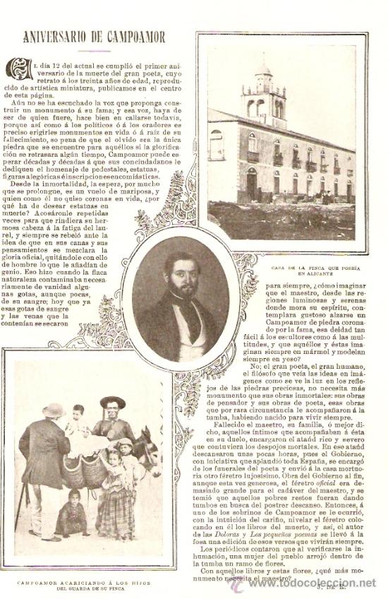 Collezionismo di Riviste e Giornali: REVISTA.A&Ntilde;O 1902.CAMPOAMOR.ALICANTE.POESIA.MANTILLAS.JULIO CERVERA.TELEGRAFO SIN HILOS.ACHO.CEUTA.