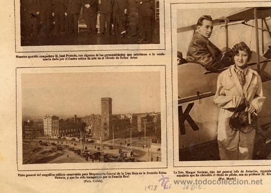 Collection Magazines and Newspapers: MARID 1928 DISPENSARIO CRUZ ROJA -MARGOT SORIANO 2&ordf; MUJER PILOTO DE ESPA&Ntilde;A RETAL HOJA REVISTA