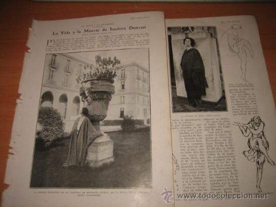 Collection Magazines and Newspapers: LA VIDA Y LA MUERTE DE ISADORA DUNCAN 2 HOJAS DE REVISTA BLANCO Y NEGRO 1927