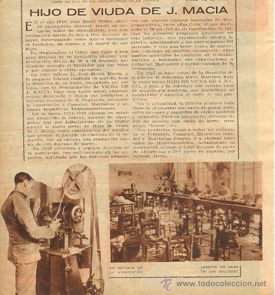Collection Magazines and Newspapers: * ELCHE, ELX * Publicidad f&aacute;brica de alpargatas Hijo de Viuda de J. Maci&aacute; - 1932