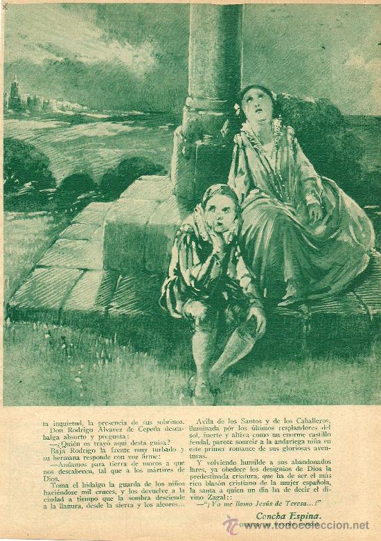 Coleccionismo de Revistas y Peri&oacute;dicos: De la vida de Santa Teresa de Jes&uacute;s / por Concha Espina con dibujo de M&aacute;ximo Ramos - 1934