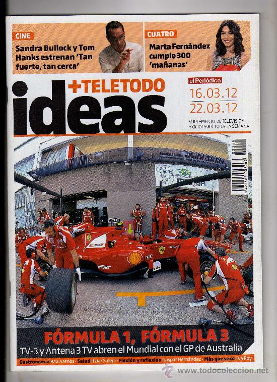 Coleccionismo de revistas y peri&oacute;dicos: REVISTA IDEAS + TELETODO N&ordm; 80 (del 16 al 22 de marzo de 2012) &middot; EN PORTADA: Ferrari - 60 P&Aacute;GINAS