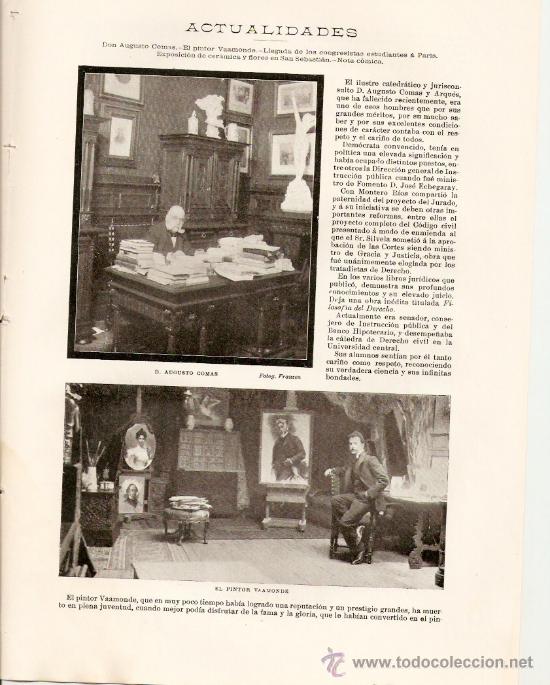 Sammeln von Zeitschriften und Zeitungen: REVISTA.A&Ntilde;O 1900.JOAQUIN VAAMONDE.CORU&Ntilde;A.PINTOR.GIJON.EL GIRALDA.AUGUSTO COMAS.FIESTAS ALICANTE.