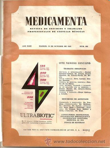 Coleccionismo de revistas y peri&oacute;dicos: Revista Medicamenta. N&ordm; 408. 15 de octubre de 1964