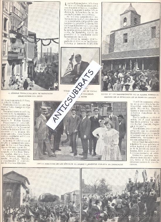 Collection Magazines and Newspapers: REVISTA.A&Ntilde;O 1908.INFIESTO.PILONA.CARLISTAS DE BARACALDO.TRAIDA DE LAS AGUAS A SANT FELIU DE GUIXOLS.