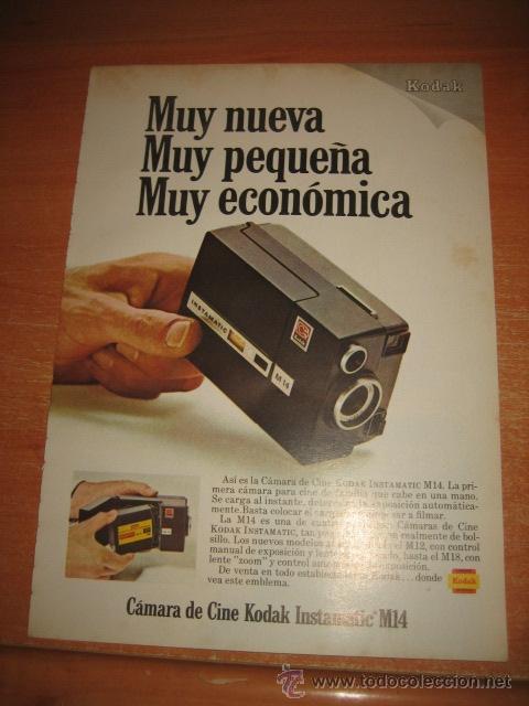 Coleccionismo de Revistas y Peri&oacute;dicos: PUBLICIDAD CAMARA DE CINE KODAK INSTAMATIC M14  HOJA DE REVISTA READERS DIGEST 1968