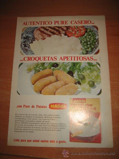 Coleccionismo de Revistas y Peri&oacute;dicos: PUBLICIDAD PURE DE PATATA MAGGI HOJA DE REVISTA READERS DIGEST 1968