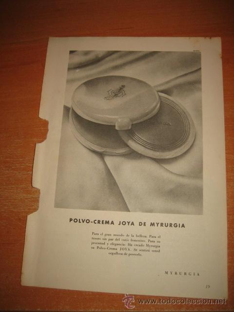 Coleccionismo de Revistas y Peri&oacute;dicos: PUBLICIDAD POLVO-CREMA JOYA DE MIRURGIA  HOJA DE REVISTA READERS DIGEST 1965