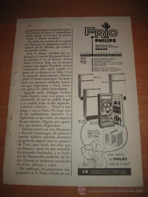 Coleccionismo de Revistas y Peri&oacute;dicos: PUBLICIDAD FRIO PHILIPS HOJA DE REVISTA READERS DIGEST 1965