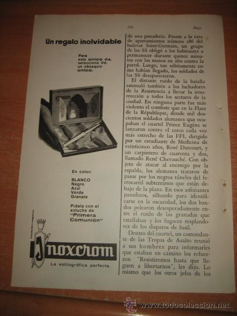 Coleccionismo de Revistas y Peri&oacute;dicos: PUBLICIDAD INOXCROM HOJA DE REVISTA READERS DIGEST 1965