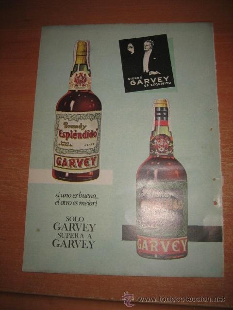 Coleccionismo de Revistas y Peri&oacute;dicos: PUBLICIDAD BRANDY ESPLENDIDO GARVEY HOJA DE REVISTA READERS DIGEST 1965